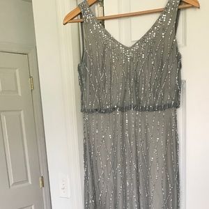 Adrianna Pappell Size 1 Hand Beaded Ball Gown NWT